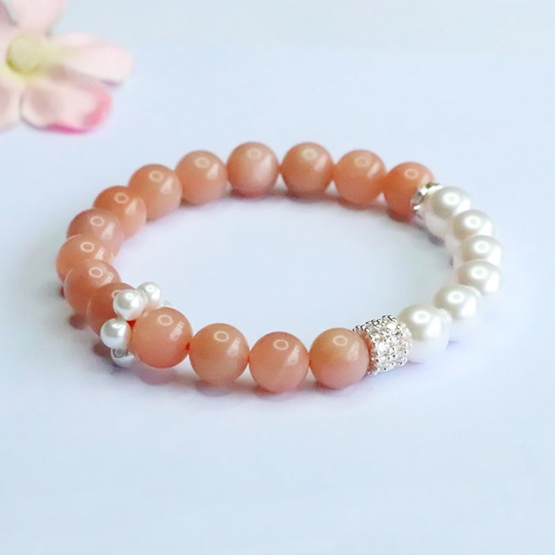 Guan Yu Natural Crystal Bracelet Orange Moonstone Bracelet Gemstone Live Streaming Supply S5050603 - Image 3